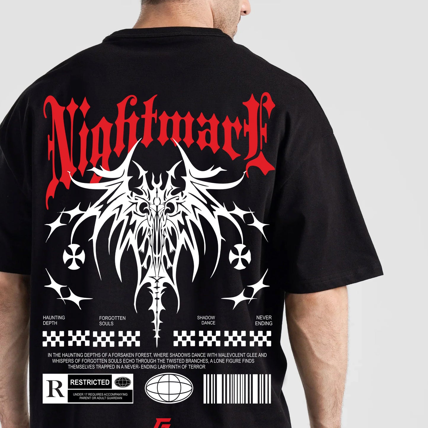 Nightmare Gotic Oversized Tee (Black)